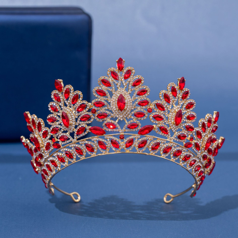 Ženská koruna na hlavu zliatiny so krištálmi, Niancan, model: Koruna, elektroplating (Materiál: zliatina; Značka: Niancan; Štýl: Ženské; Model: Koruna; Úprava: elektroplating)