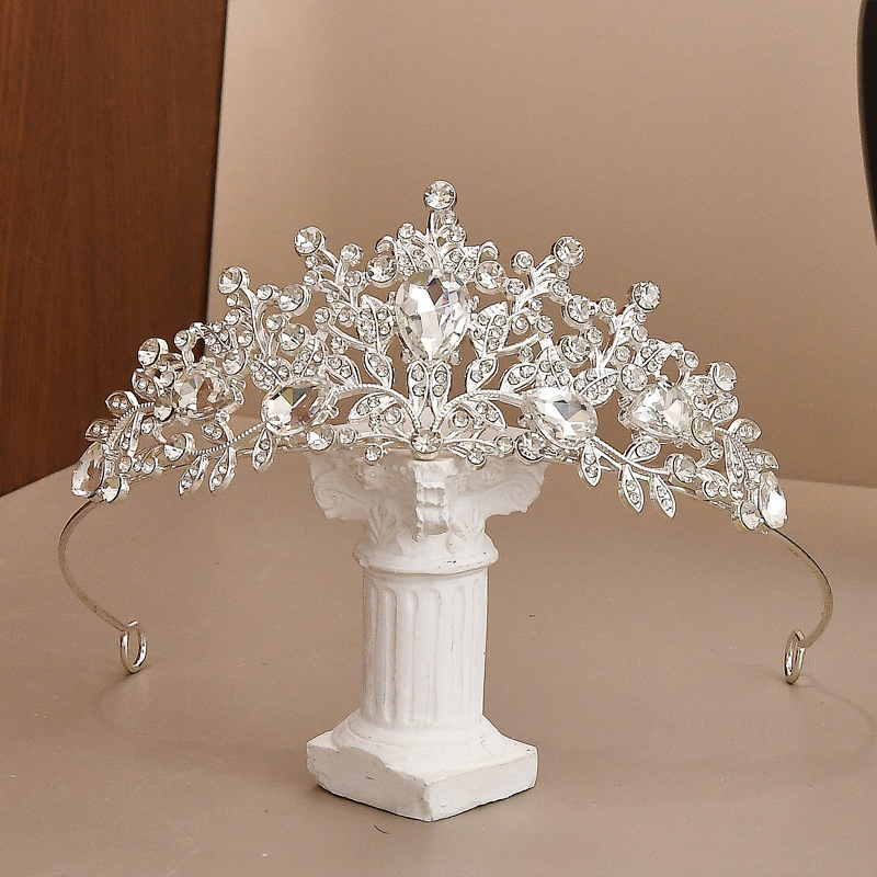 Detská koruna na hlavu pre dievčatá, zliatina + rhinestones, ručne vyrobená, štýl Európa a Amerika, vhodná na narodeniny, svadbu, festival