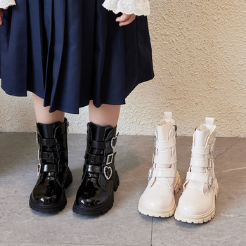 Dječje princeze čizme za djevojčice - bočni zip, niska visina čizme, umjetna koža, gumena potplat, PU ulošak