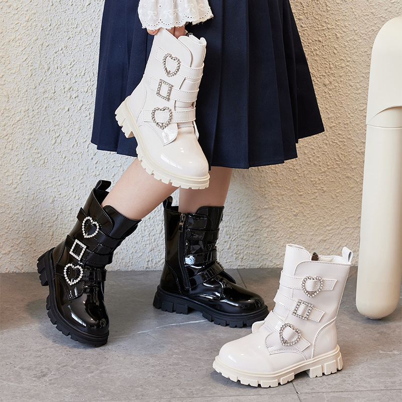 Dječje princeze čizme za djevojčice - bočni zip, niska visina čizme, umjetna koža, gumena potplat, PU ulošak