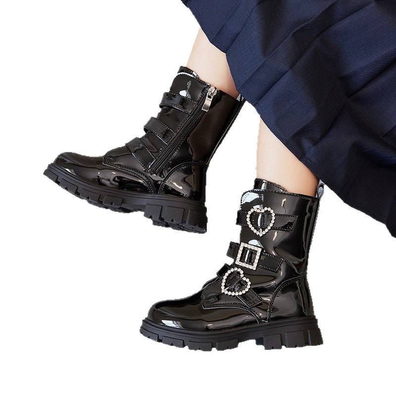 Dječje princeze čizme za djevojčice - bočni zip, niska visina čizme, umjetna koža, gumena potplat, PU ulošak