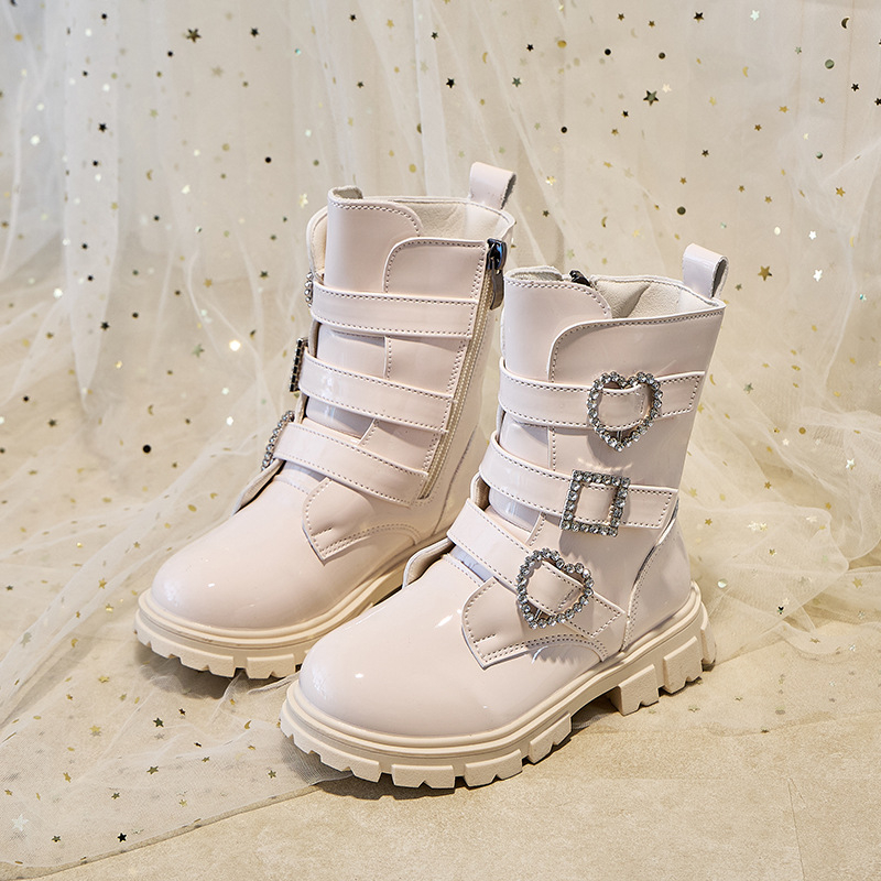 Dječje princeze čizme za djevojčice - bočni zip, niska visina čizme, umjetna koža, gumena potplat, PU ulošak