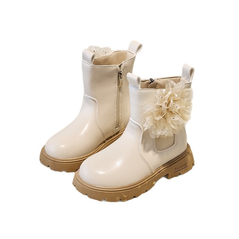 Dječje čizme u britskom stilu s mikrovlaknastom kožom, bočnim zatvaračem, niski članak, jedinstven dizajn, jesen-zima