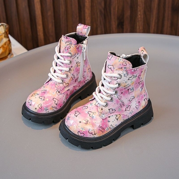 Djevojačke Martin čizme, za uzrast 1–3 godine, snježne čizme, bočni zip, gornji dio od sintetičke kože, potplat od prirodne gume