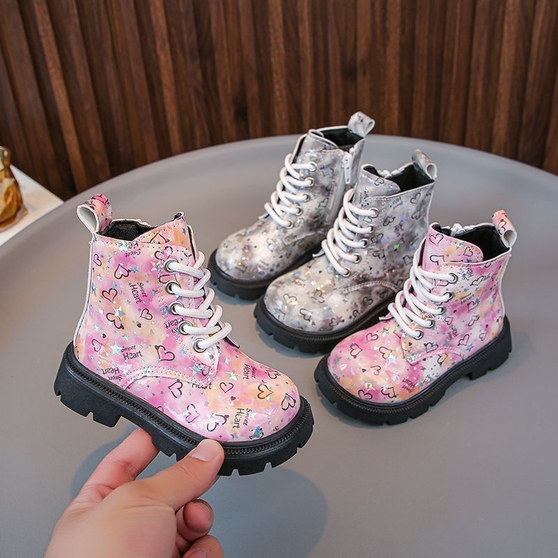 Djevojačke Martin čizme, za uzrast 1–3 godine, snježne čizme, bočni zip, gornji dio od sintetičke kože, potplat od prirodne gume