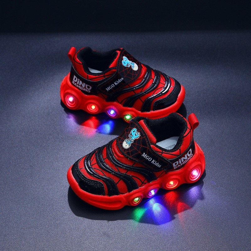 Svjetleće dječje sportske tenisice za uzrast 4–6 godina, gornji dio od umjetne kože, prozračne, lagane, protuklizne, đon PVC