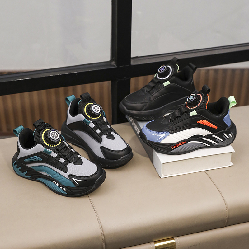 Dječje košarkaške tenisice za dječake, gornji dio od sintetičke kože, zatvaranje rotirajućim gumbom, MD taban, za uzrast 7-12 godina, izlazak jeseni 2024