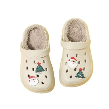 Papuci de interior pentru copii, cu vârfuri acoperite, EVA pe partea superioară și talpă EVA, căptuți cu fleece, model desen animat, pentru vârsta 1–12 ani