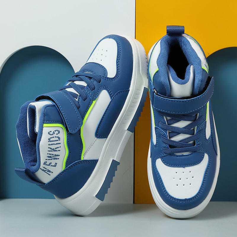 Dječje tenisice srednje visine s debelim đonom, kopča na Velcro, od umjetne kože, vodootporne