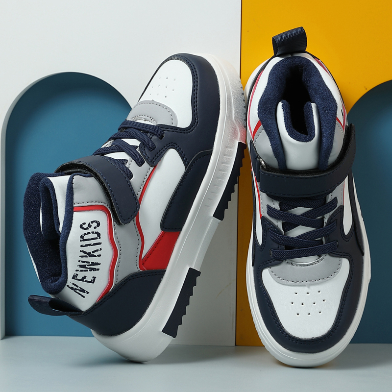 Dječje tenisice srednje visine s debelim đonom, kopča na Velcro, od umjetne kože, vodootporne