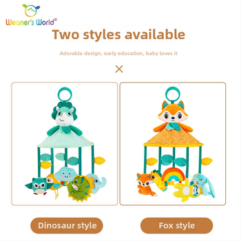 Plyšová hračka s rolničkou na zavesenie pre dojčatá 0–3 roky, vhodná do kočíka a postieľky