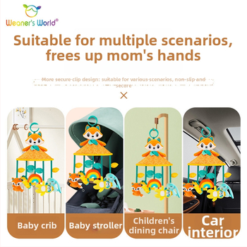 Plyšová hračka s rolničkou na zavesenie pre dojčatá 0–3 roky, vhodná do kočíka a postieľky