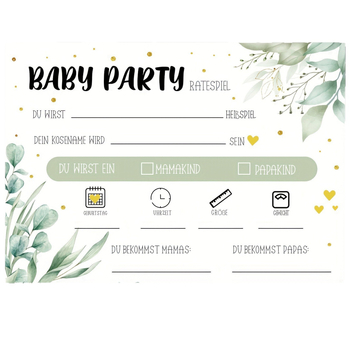 Poďakovania pre baby shower – štvorcové kartičky na stôl, kartón na kartičky, tlač