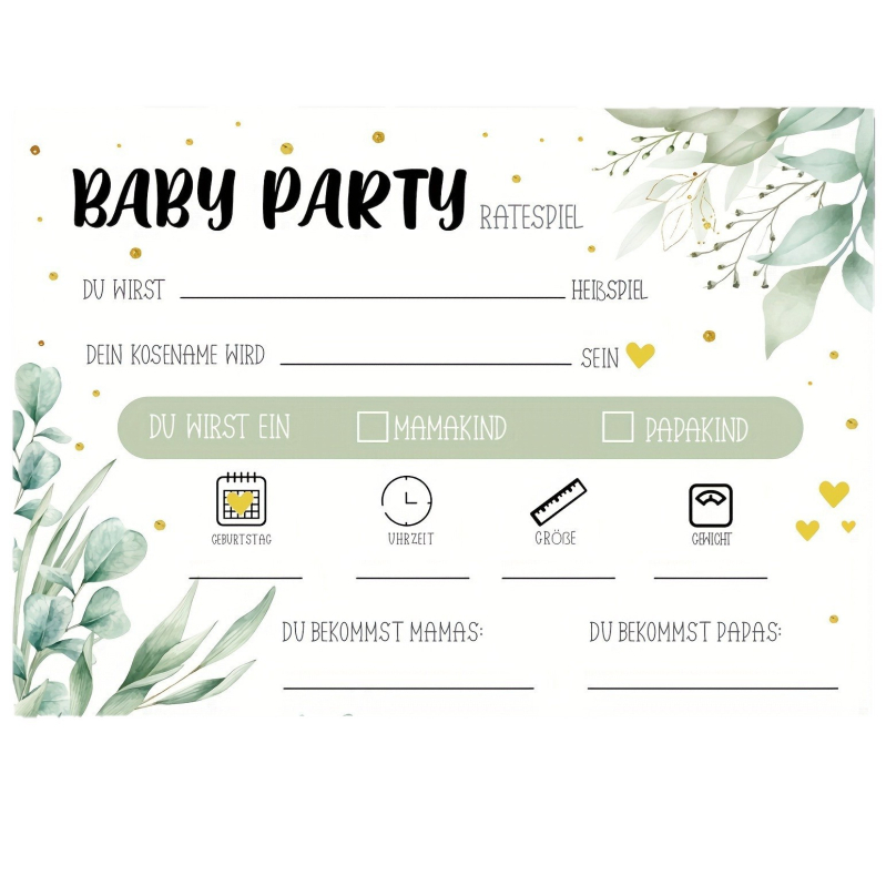Poďakovania pre baby shower – štvorcové kartičky na stôl, kartón na kartičky, tlač