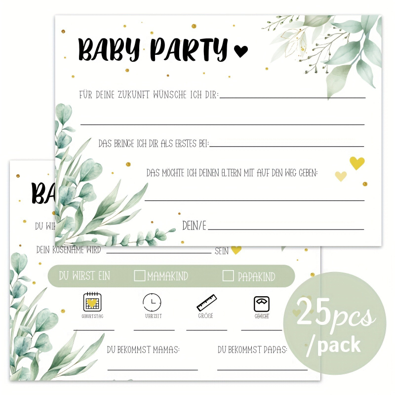 Poďakovania pre baby shower – štvorcové kartičky na stôl, kartón na kartičky, tlač