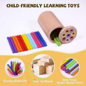 Drvene edukativne igračke za djecu – kreativne drvene rukotvorine, crtani stil, interaktivne senzorne igračke za roditelje i djecu