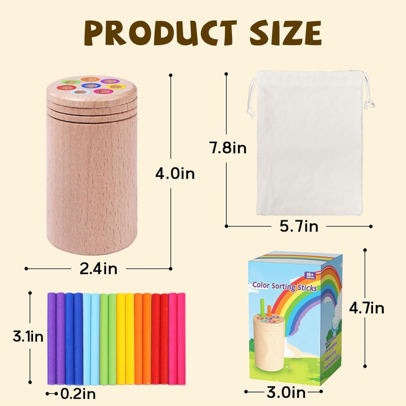 Drvene edukativne igračke za djecu – kreativne drvene rukotvorine, crtani stil, interaktivne senzorne igračke za roditelje i djecu