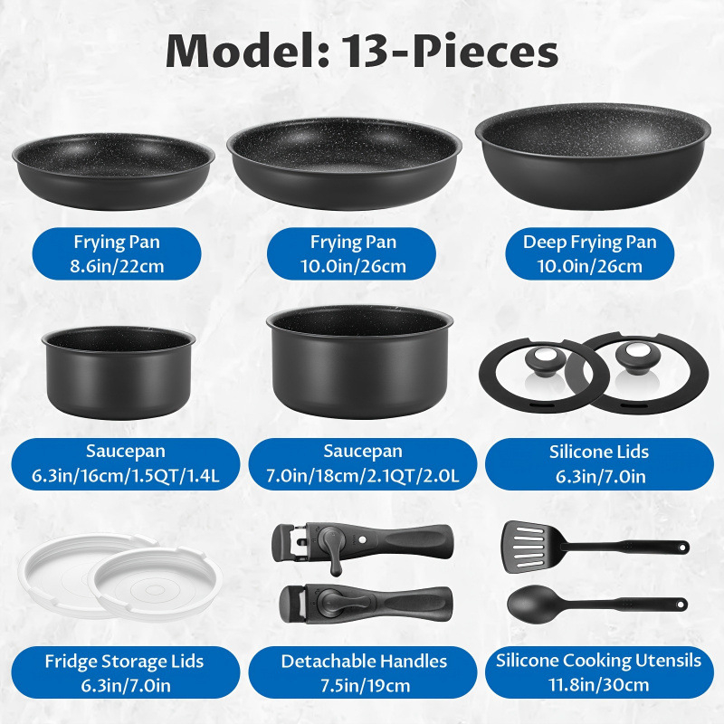 Sada nepriľnavých riadov (304 nerezová oceľ; nepriľnavý povrch; nepriľnavá panvica)
