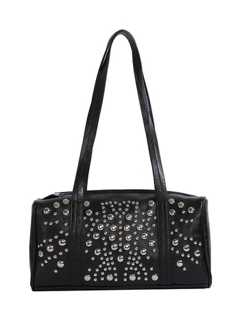 Torba PU cilindričnog oblika s zip zatvaračem, pretinac za telefon, dvostruka naramenica – street trend