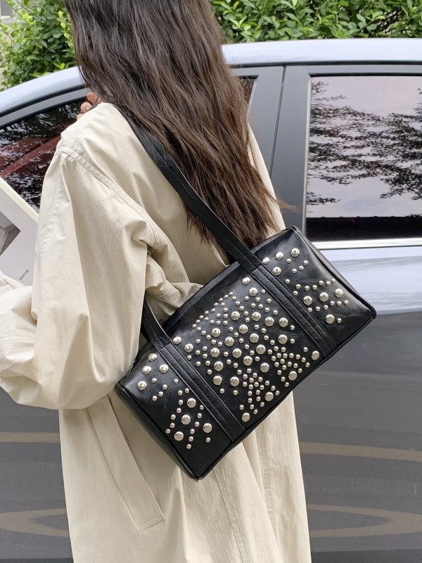 Torba PU cilindričnog oblika s zip zatvaračem, pretinac za telefon, dvostruka naramenica – street trend