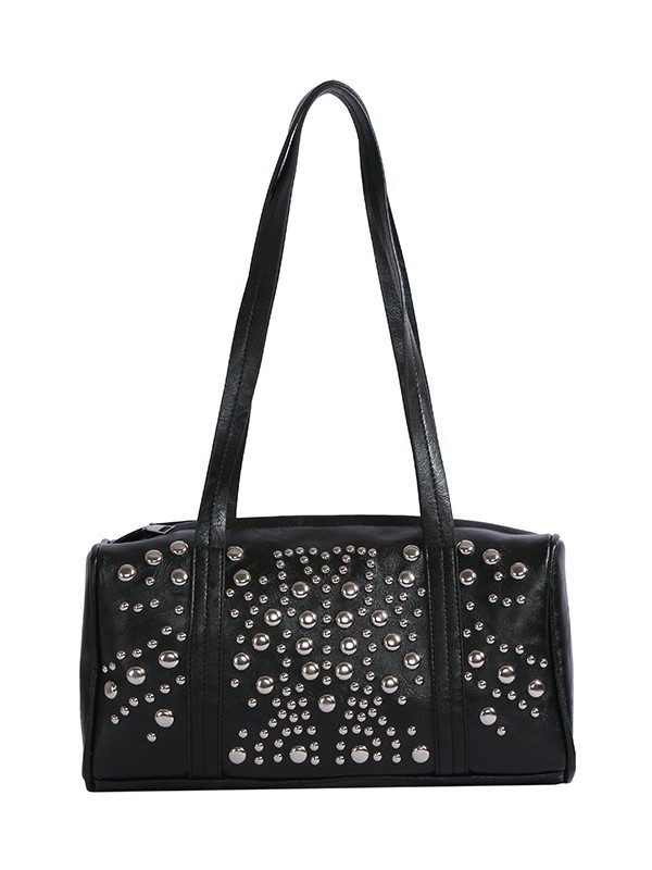 Torba PU cilindričnog oblika s zip zatvaračem, pretinac za telefon, dvostruka naramenica – street trend