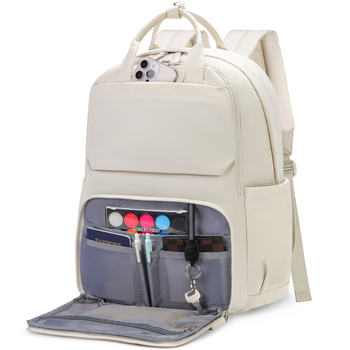 Dámsky batoh na notebook, mestský minimalistický štýl, polyester, objem 20–35 L, ultra ľahký, zakrivené ramenné popruhy