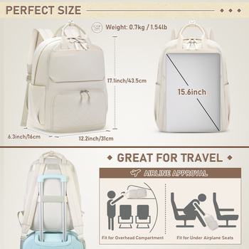 Dámsky batoh na notebook, mestský minimalistický štýl, polyester, objem 20–35 L, ultra ľahký, zakrivené ramenné popruhy