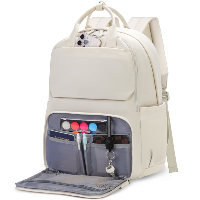 Dámsky batoh na notebook, mestský minimalistický štýl, polyester, objem 20–35 L, ultra ľahký, zakrivené ramenné popruhy