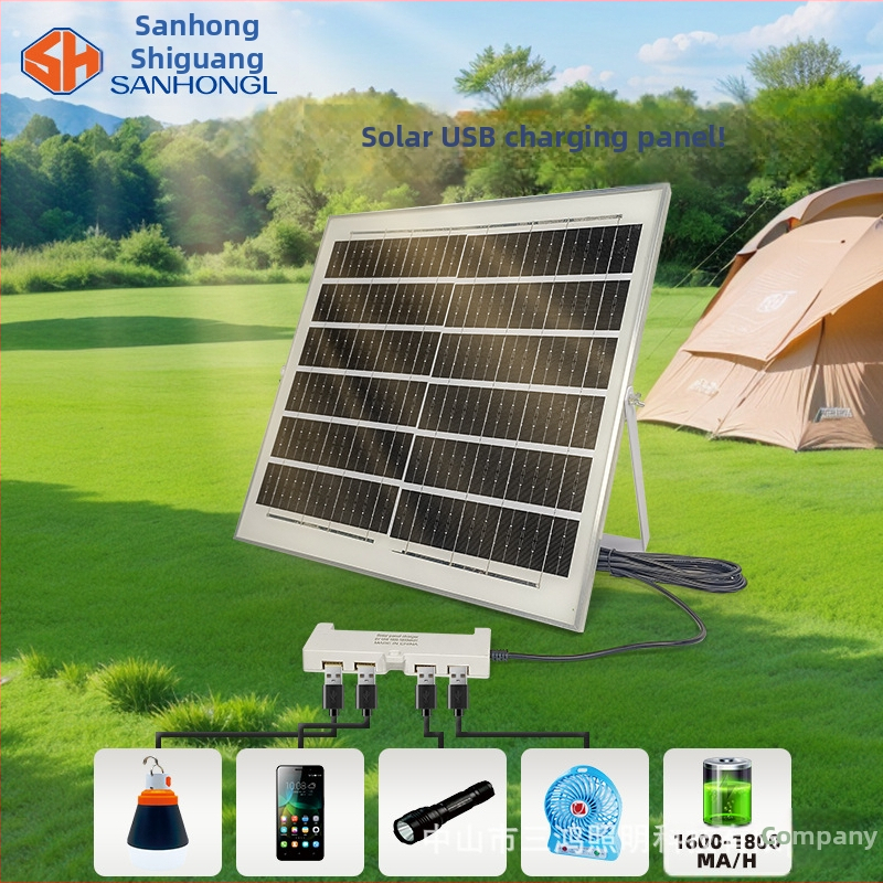 Solárny rozvádzač s USB na nabíjanie svetiel, IP65, 6-15W, 6V, manuálny spínač, doba svietenia 6-12 hodín