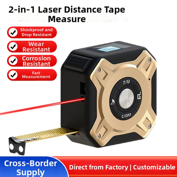 2-v-1 laserové meracie pásmo s podsvieteným LCD, dosah 131,2 palcov