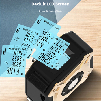 2-v-1 laserové meracie pásmo s podsvieteným LCD, dosah 131,2 palcov