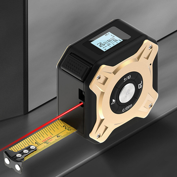 2-v-1 laserové meracie pásmo s podsvieteným LCD, dosah 131,2 palcov