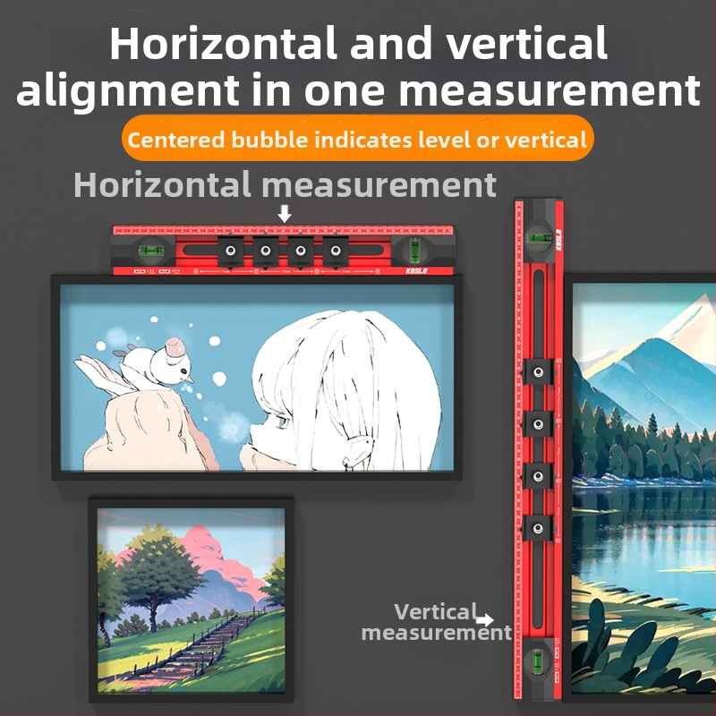 Cassio Attēlu pakāršanas līmenis, augstas precizitātes daudzfunkcionāls instruments mājas un biroja vajadzībām, ar papildu caurumu urbēju