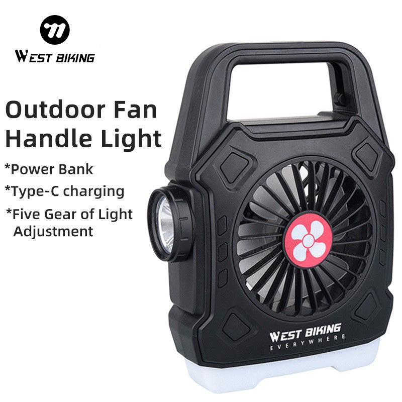 West Rider's Višenamjenska kamping lampa s ventilatorom i brzim punjenjem – prijenosna vanjska lanternica i radno/tražiljno svjetlo