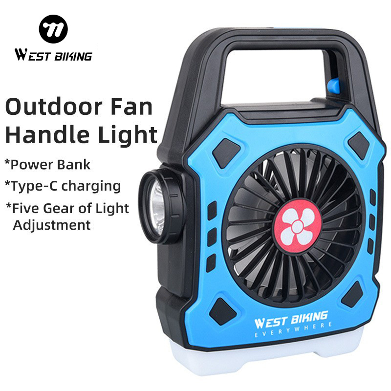 West Rider's Višenamjenska kamping lampa s ventilatorom i brzim punjenjem – prijenosna vanjska lanternica i radno/tražiljno svjetlo
