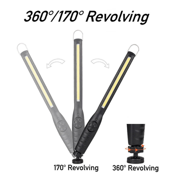 LED šviesa automobilių remonto darbams – USB įkraunama, reguliuojamas ryškumas, magnetinė, nešiojamas darbo šviestuvas (JW822; 1200W; 2,4V; 80000h)