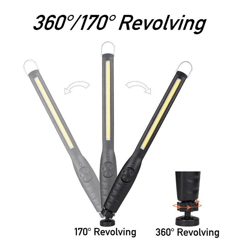 LED šviesa automobilių remonto darbams – USB įkraunama, reguliuojamas ryškumas, magnetinė, nešiojamas darbo šviestuvas (JW822; 1200W; 2,4V; 80000h)