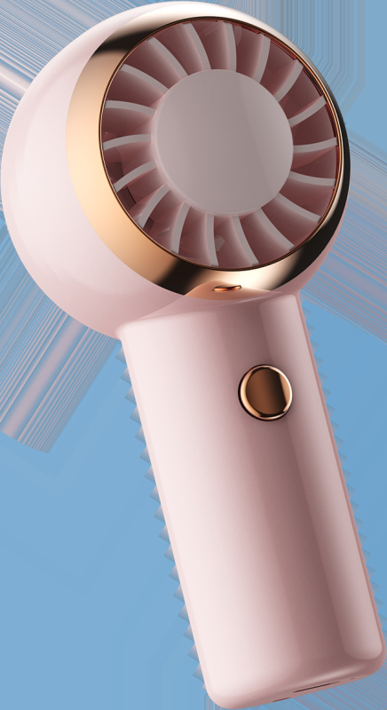 USB ručni i za oko vrata ventilator s 5 plastičnim lopaticama, motor s četkama, ugrađena baterija 300–500 mAh, 3 brzine, USB punjenje