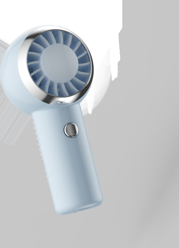 USB ručni i za oko vrata ventilator s 5 plastičnim lopaticama, motor s četkama, ugrađena baterija 300–500 mAh, 3 brzine, USB punjenje