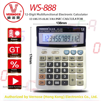 WS-888 Kalkulačka s veľkými klávesami pre účtovníctvo, široký displej, kancelárske/obchodné použitie