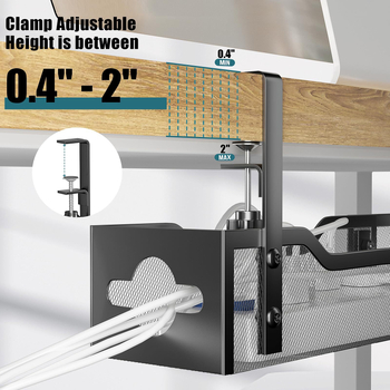 Viseća bočna polica ispod stola — karbonsko čelična, 1 sloj, bez bušenja, jednostavan moderni stil