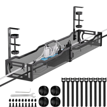 Viseća bočna polica ispod stola — karbonsko čelična, 1 sloj, bez bušenja, jednostavan moderni stil