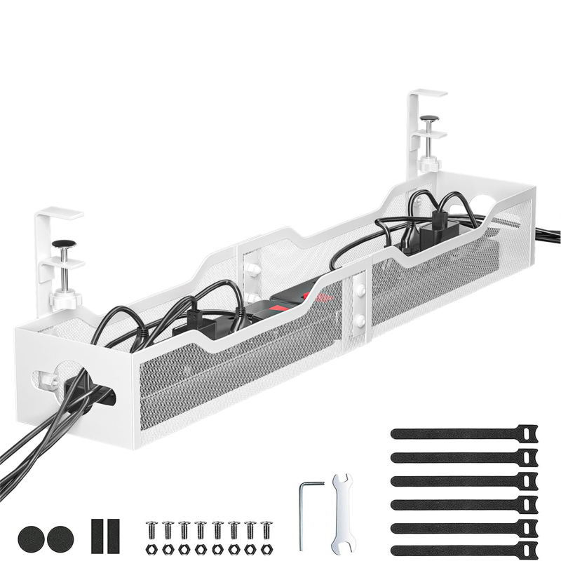 Viseća bočna polica ispod stola — karbonsko čelična, 1 sloj, bez bušenja, jednostavan moderni stil