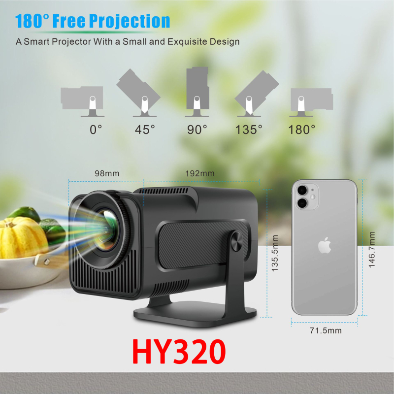 TIANYU Hy320/mini domáci projektor - rozlíšenie 1080p, jasnosť 280 ANSI, výkon 60W