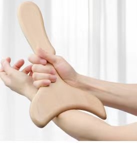 Drevená gua sha doska pre domáce fyzioterapeutické masáže – masívne drevo, vhodná na nohy a krk