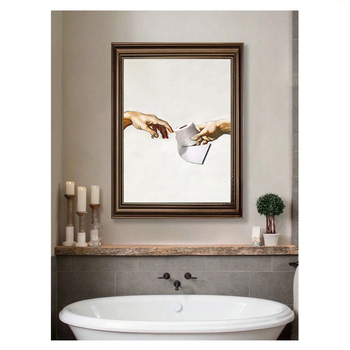 Bezokvirna platnena zidna umjetnost – skandinavski moderni apstraktni humor „Ruka Božja”, jedan panel, sprej tehnika