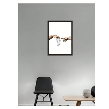 Bezokvirna platnena zidna umjetnost – skandinavski moderni apstraktni humor „Ruka Božja”, jedan panel, sprej tehnika