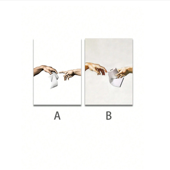 Bezokvirna platnena zidna umjetnost – skandinavski moderni apstraktni humor „Ruka Božja”, jedan panel, sprej tehnika