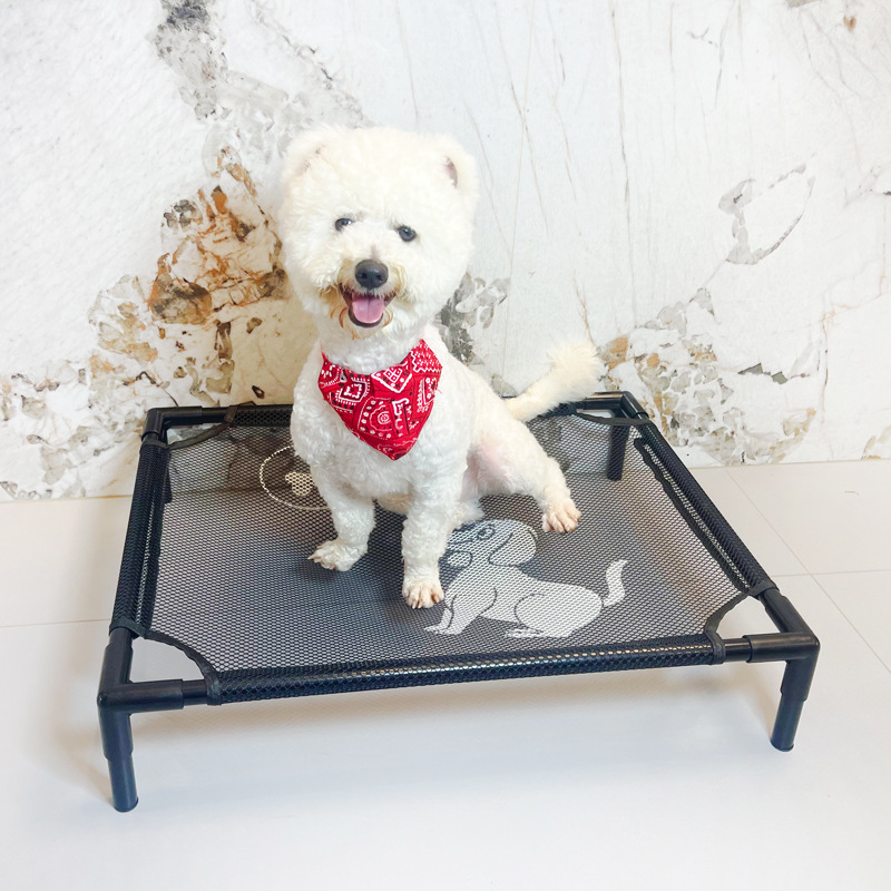 Pat de camping pentru animale de companie, din poliester, cu husă detașabilă lavabilă, respirabil și rezistent la umezeală pentru câini și pisici.