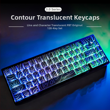 Weikav/Vega Kontúr 3.0 Transparentné PBT Klávesové Krytky, Bočné Gravírovanie, Pôvodná Výška, Kompatibilné s Wooting, DIY Sada Krytiek